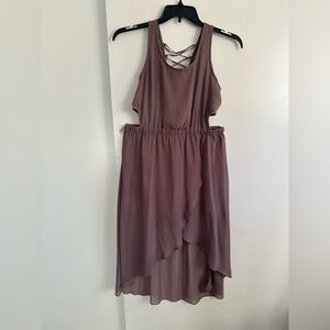 Chic Asymmetrical Mauve Dress